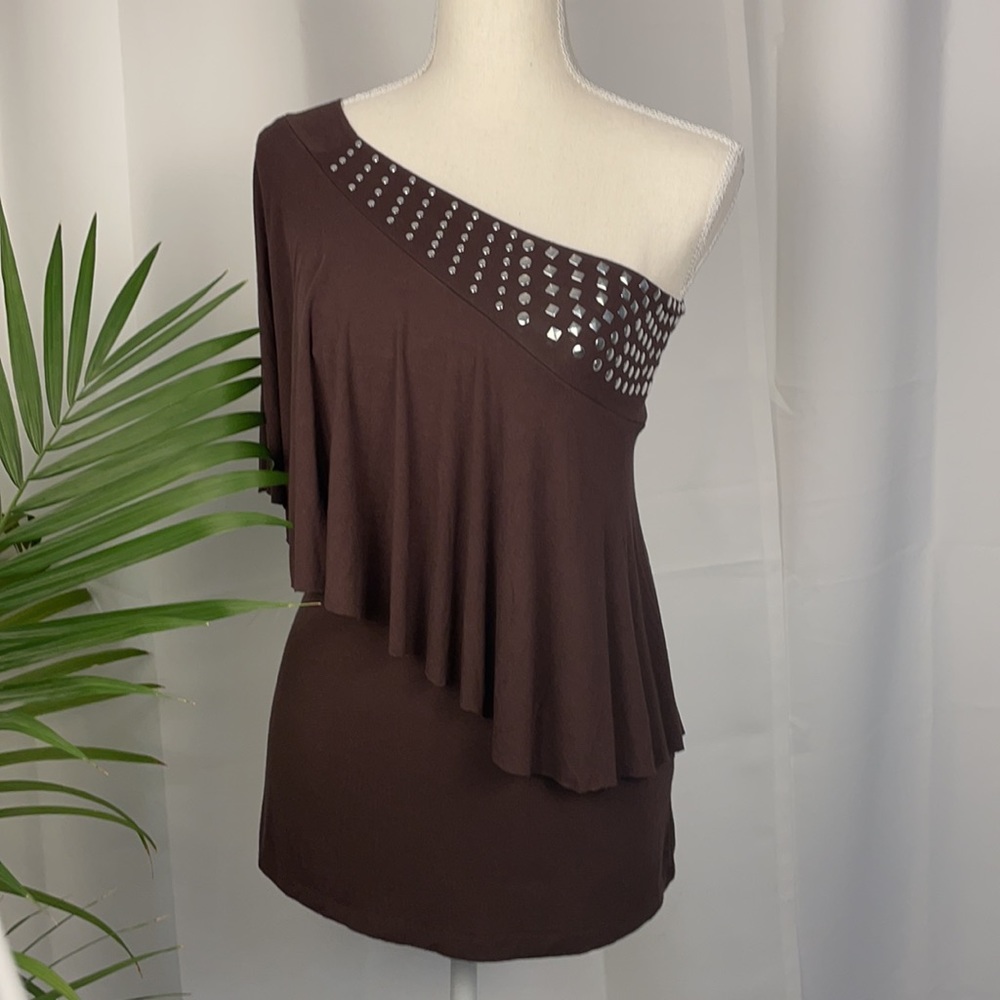 🤎TAKARA🤎ONE SHOULDER TOP, SMALL - Picture 8 of 12